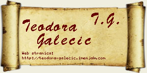 Teodora Galečić vizit kartica
